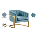 Carter Velvet Upholstered Accent Chair in Aqua