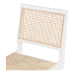 Preston Solid Wood And Natural Cane Dining Side Chair in White