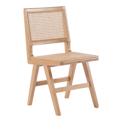 Preston Solid Wood And Cane Dining Side Chair in Natural
