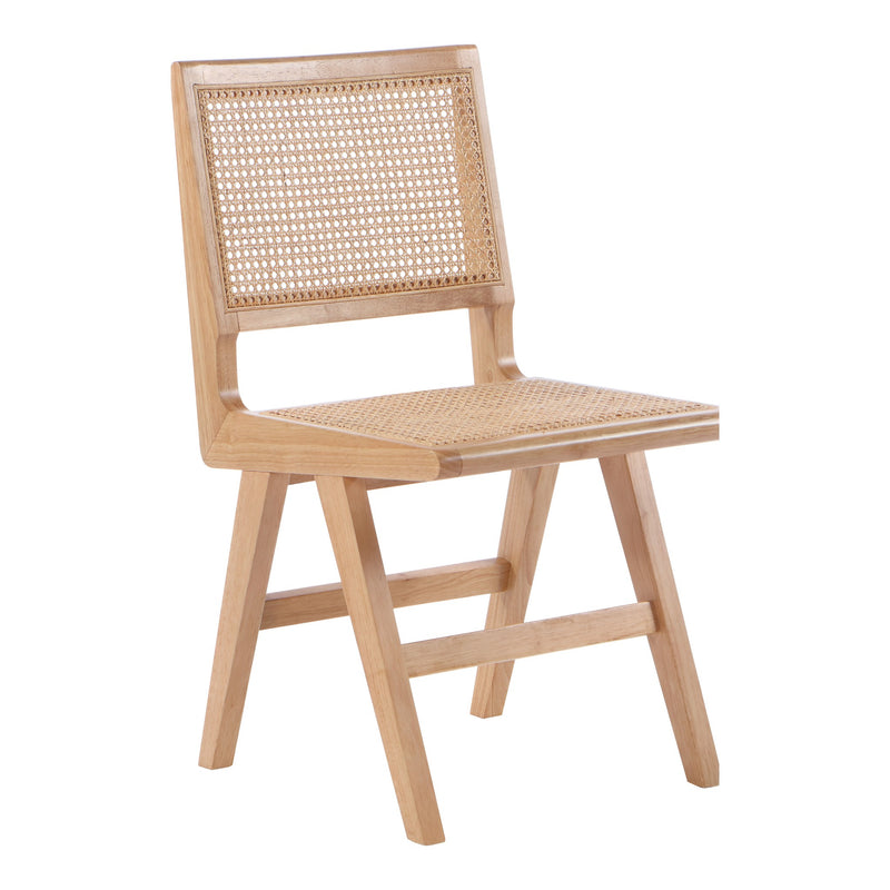 Preston Solid Wood And Cane Dining Side Chair in Natural