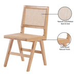 Preston Solid Wood And Cane Dining Side Chair in Natural