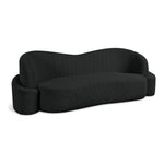 Principessa 90" Boucle Fabric Upholstered Sofa in Black