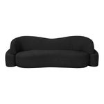 Principessa 90" Boucle Fabric Upholstered Sofa in Black