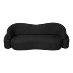 Principessa 90" Boucle Fabric Upholstered Sofa in Black