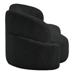 Principessa 90" Boucle Fabric Upholstered Sofa in Black