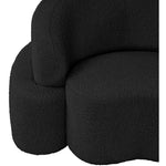 Principessa 90" Boucle Fabric Upholstered Sofa in Black
