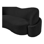 Principessa 90" Boucle Fabric Upholstered Sofa in Black