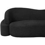 Principessa 90" Boucle Fabric Upholstered Sofa in Black