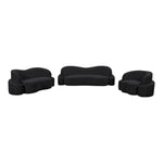 Principessa 90" Boucle Fabric Upholstered Sofa in Black