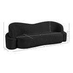 Principessa 90" Boucle Fabric Upholstered Sofa in Black