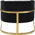 Carter Velvet Upholstered Accent Chair in Black