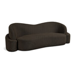 Principessa 90" Boucle Fabric Upholstered Sofa in Brown