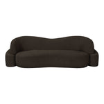 Principessa 90" Boucle Fabric Upholstered Sofa in Brown