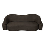Principessa 90" Boucle Fabric Upholstered Sofa in Brown