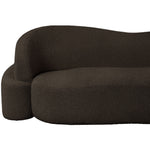Principessa 90" Boucle Fabric Upholstered Sofa in Brown