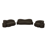 Principessa 90" Boucle Fabric Upholstered Sofa in Brown