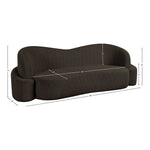 Principessa 90" Boucle Fabric Upholstered Sofa in Brown