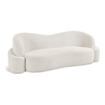 Principessa 90" Boucle Fabric Upholstered Sofa in Cream