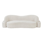 Principessa 90" Boucle Fabric Upholstered Sofa in Cream