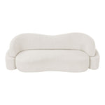 Principessa 90" Boucle Fabric Upholstered Sofa in Cream