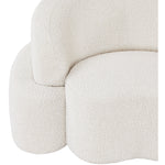 Principessa 90" Boucle Fabric Upholstered Sofa in Cream