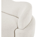 Principessa 90" Boucle Fabric Upholstered Sofa in Cream