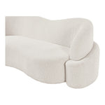 Principessa 90" Boucle Fabric Upholstered Sofa in Cream