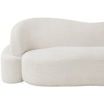 Principessa 90" Boucle Fabric Upholstered Sofa in Cream