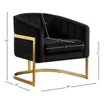 Carter Velvet Upholstered Accent Chair in Black