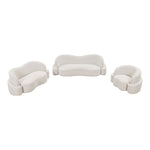 Principessa 90" Boucle Fabric Upholstered Sofa in Cream