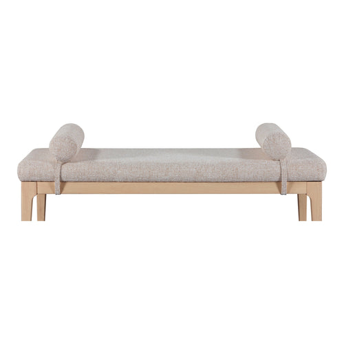 Priscilla Linen Textured Fabric Upholstered Bench in Beige