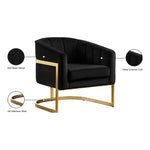 Carter Velvet Upholstered Accent Chair in Black