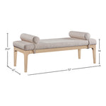 Priscilla Linen Textured Fabric Upholstered Bench in Beige
