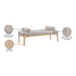Priscilla Linen Textured Fabric Upholstered Bench in Beige