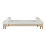 Priscilla Linen Textured Fabric Upholstered Bench in Cream