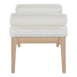 Priscilla Linen Textured Fabric Upholstered Bench in Cream