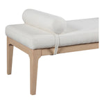 Priscilla Linen Textured Fabric Upholstered Bench in Cream