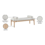 Priscilla Linen Textured Fabric Upholstered Bench in Cream