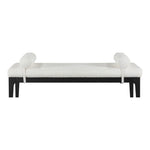 Priscilla Linen Textured Fabric Upholstered Bench in Cream