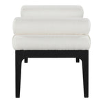 Priscilla Linen Textured Fabric Upholstered Bench in Cream