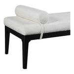 Priscilla Linen Textured Fabric Upholstered Bench in Cream