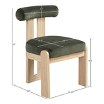 Arienzo Velvet Performance Fabric Upholstered Dining Chair in Green