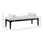 Priscilla Linen Textured Fabric Upholstered Bench in Cream