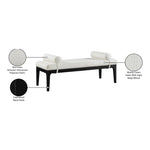 Priscilla Linen Textured Fabric Upholstered Bench in Cream