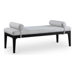 Priscilla Linen Textured Fabric Upholstered Bench in Grey