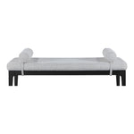 Priscilla Linen Textured Fabric Upholstered Bench in Grey