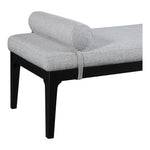 Priscilla Linen Textured Fabric Upholstered Bench in Grey