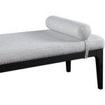 Priscilla Linen Textured Fabric Upholstered Bench in Grey