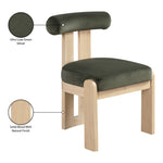 Arienzo Velvet Performance Fabric Upholstered Dining Chair in Green