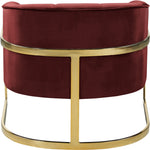 Carter Velvet Upholstered Accent Chair in Burgundy